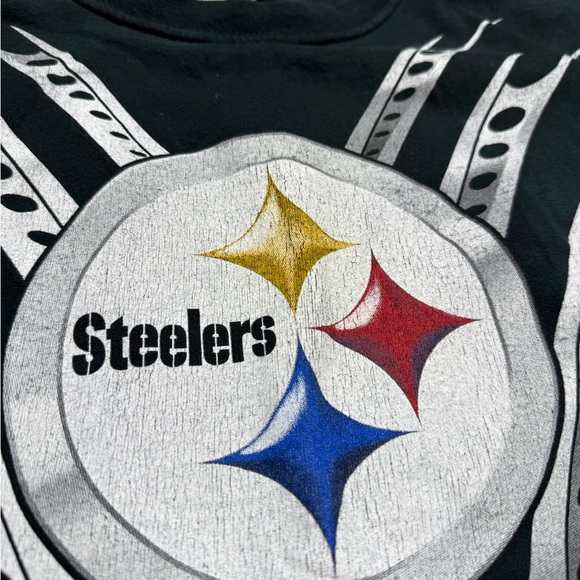 Vintage Pittsburgh Steelers Liquid Blue Tie Dye T Shirt Men’s XL Y2K 2000s NHL - Picture 3 of 5